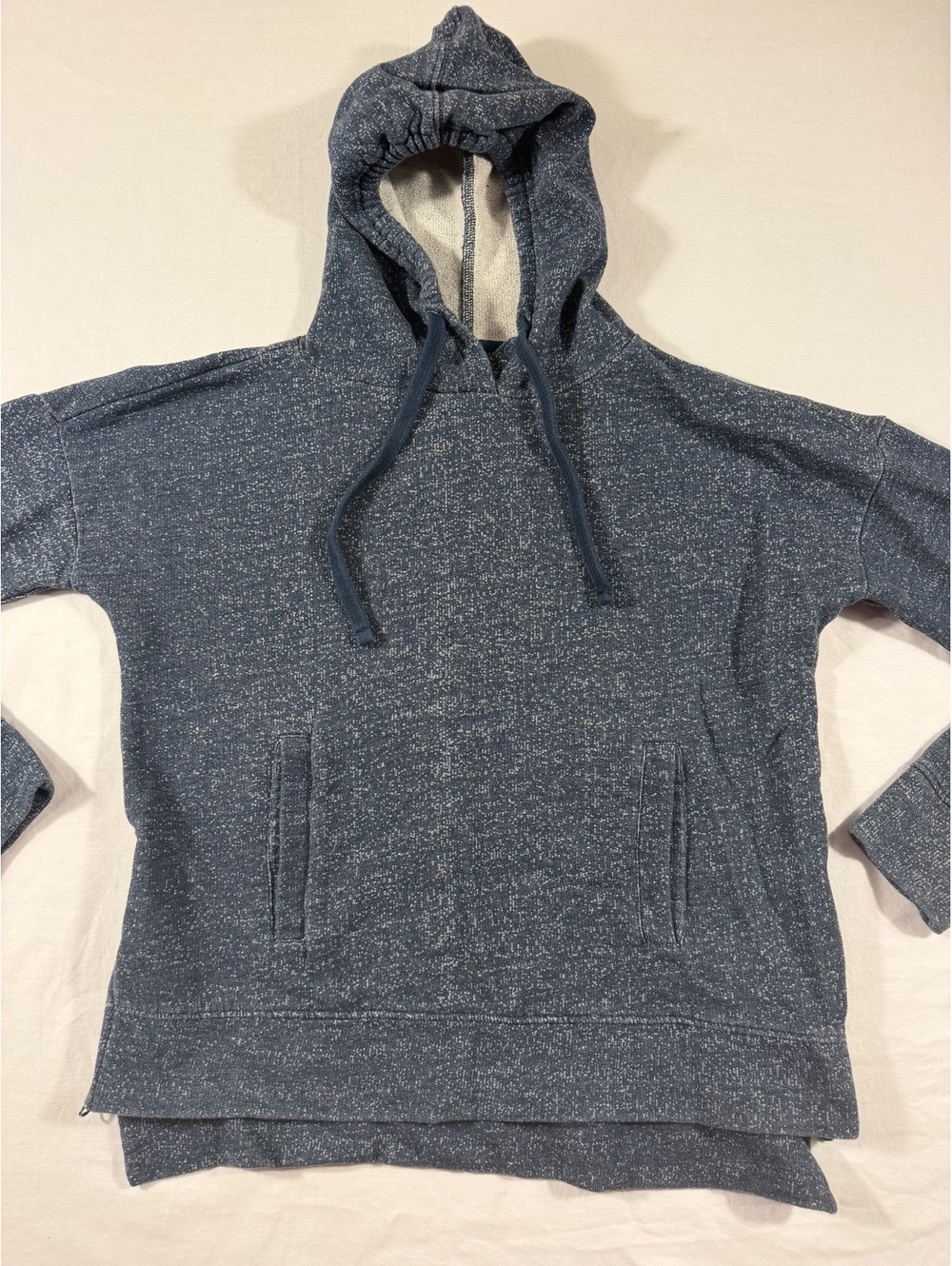 Pact Small Blue Organic Cotton Hoodie with Side Zipper